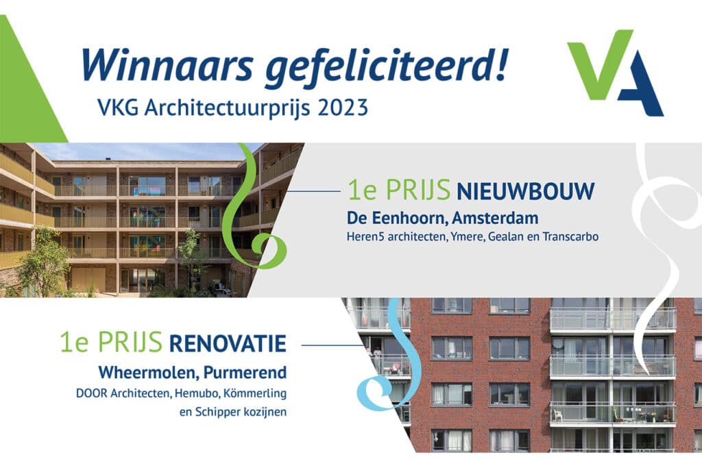 De winnaars van de 13e editie van de VKG Architectuurprijs zijn bekend