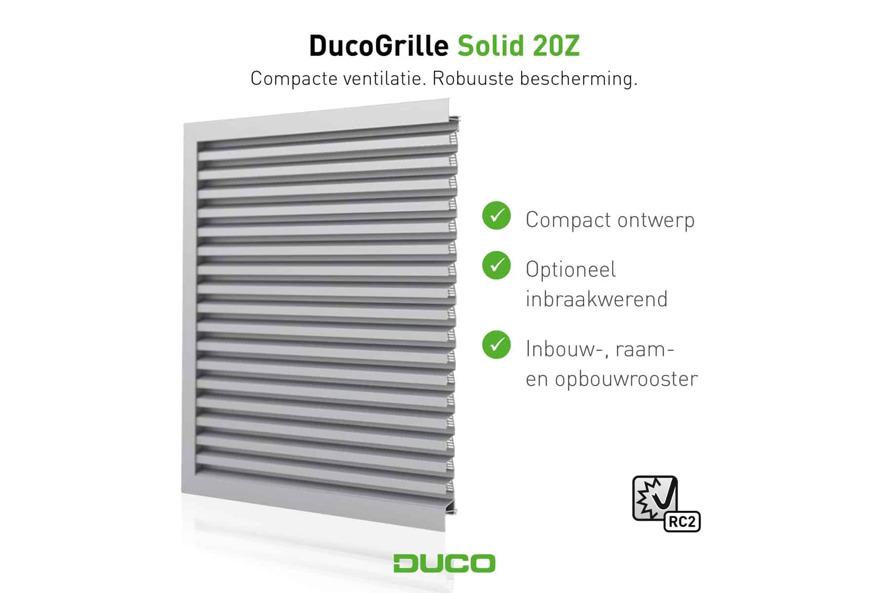DUCO combineert compacte ventilatie met robuuste inbraakwering in nieuwe DucoGrille Solid 20Z 1